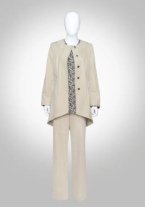 Elegant Beige Hi-Lo Jacket