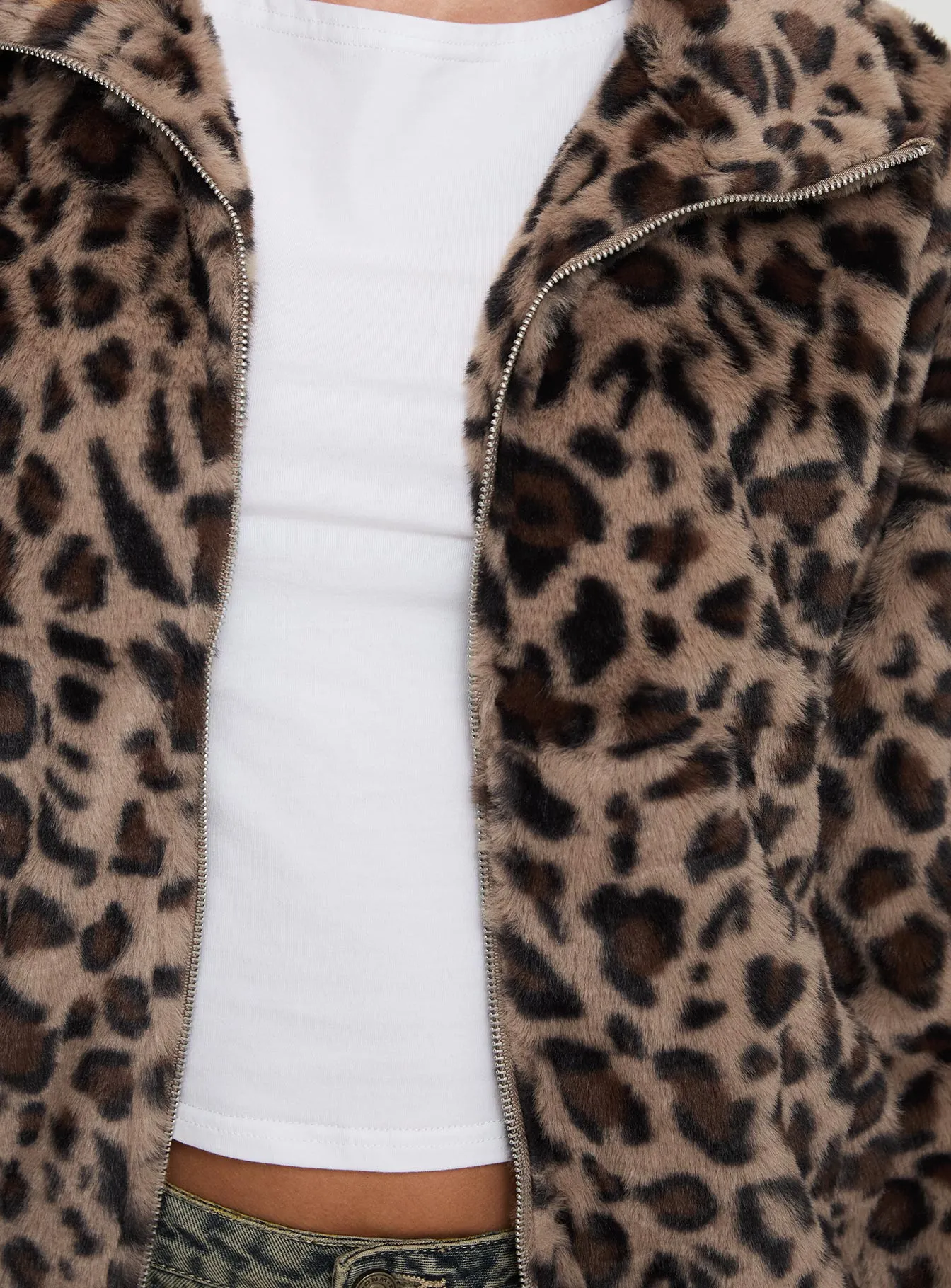 Fashionkova Caine Faux Fur Jacket Leopard