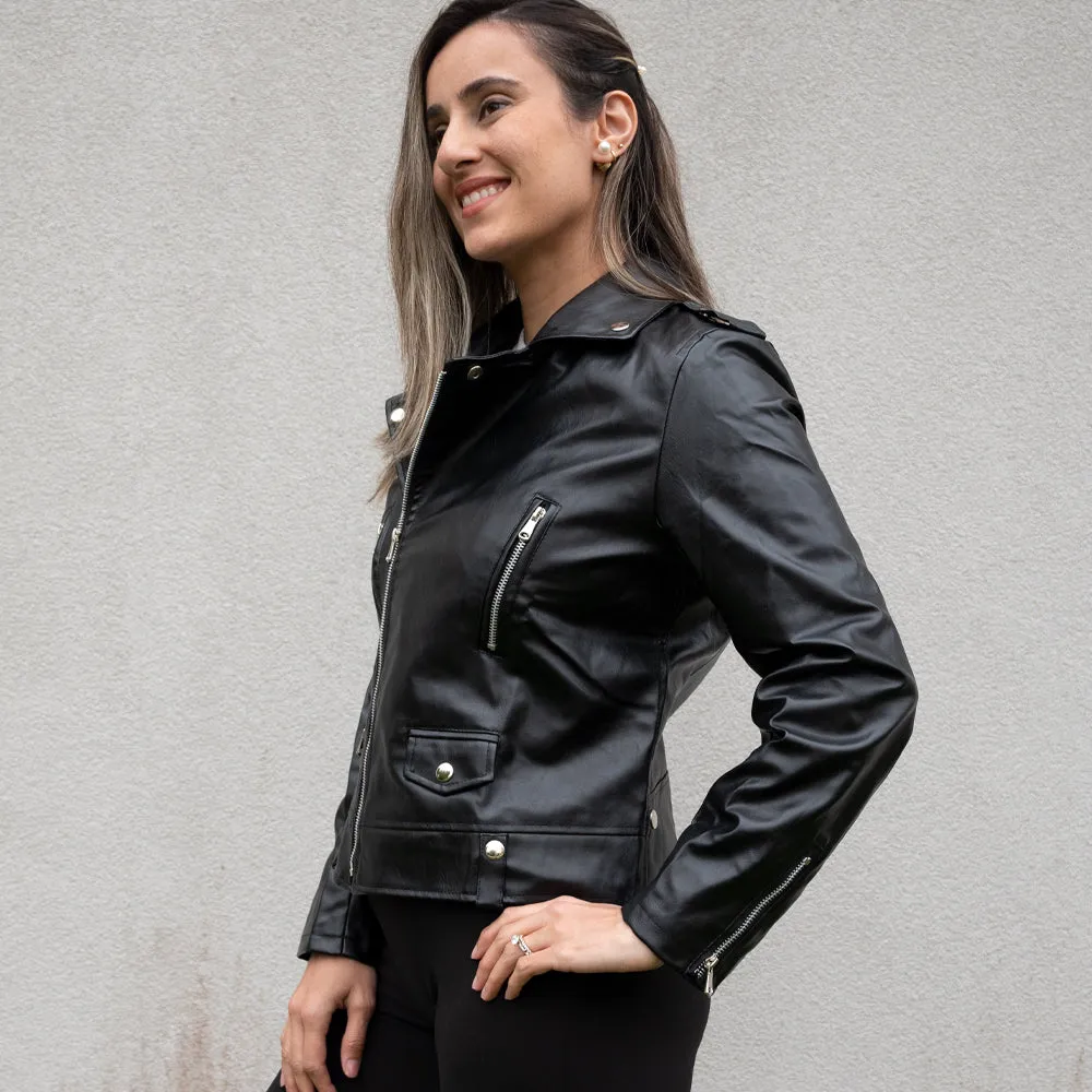 (Faux Leather) Black Till Death Bridal Shower Leather Jacket