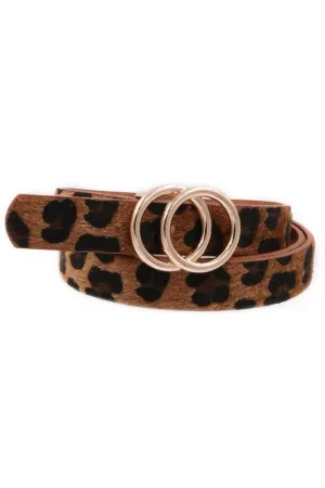 FAUX LEOPARD FUR BELT