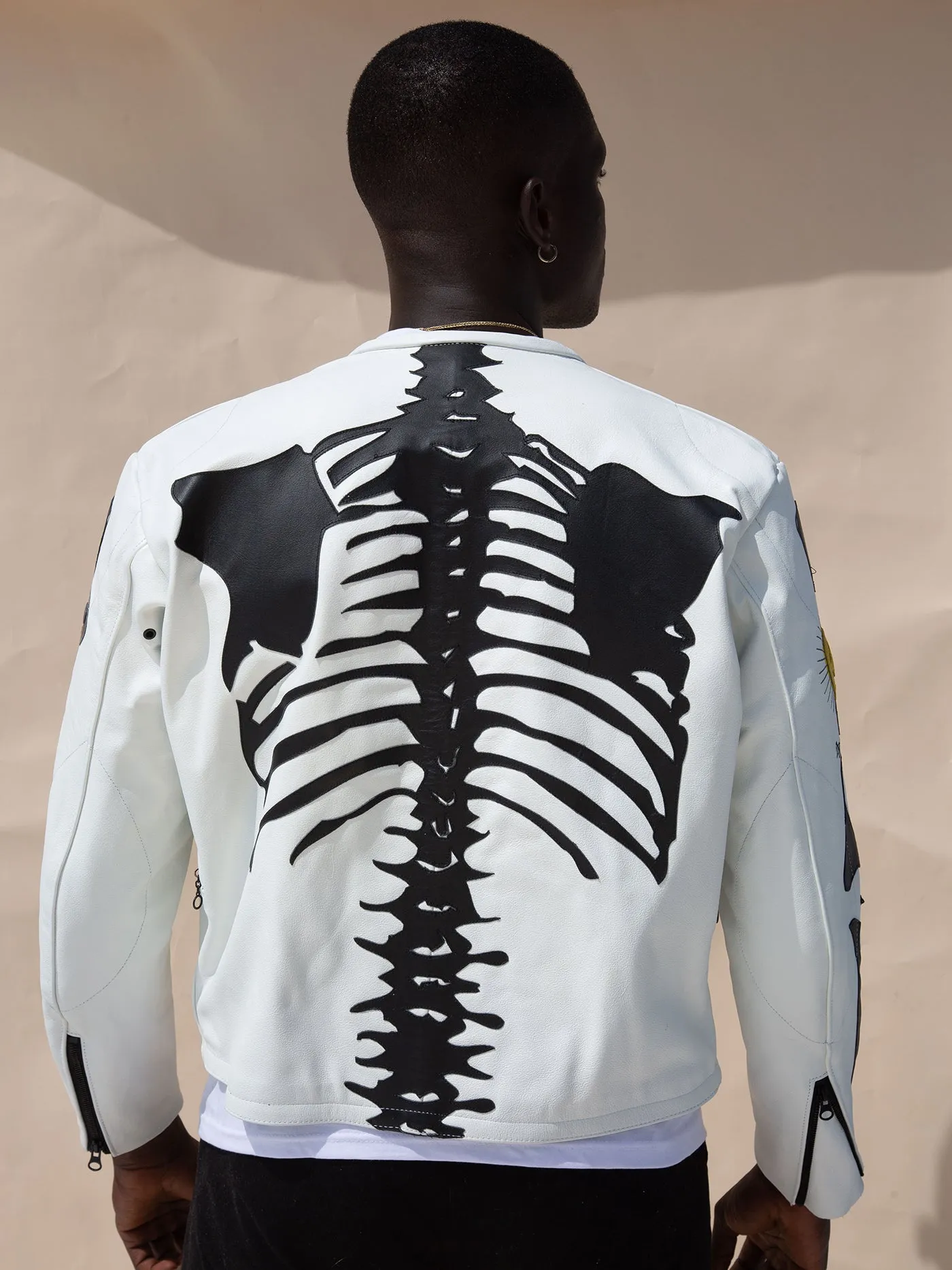 FG X VANSON LEATHERS SKELETON JACKET | WHITE  (PRODUCTION TIME 4-12 WEEKS)