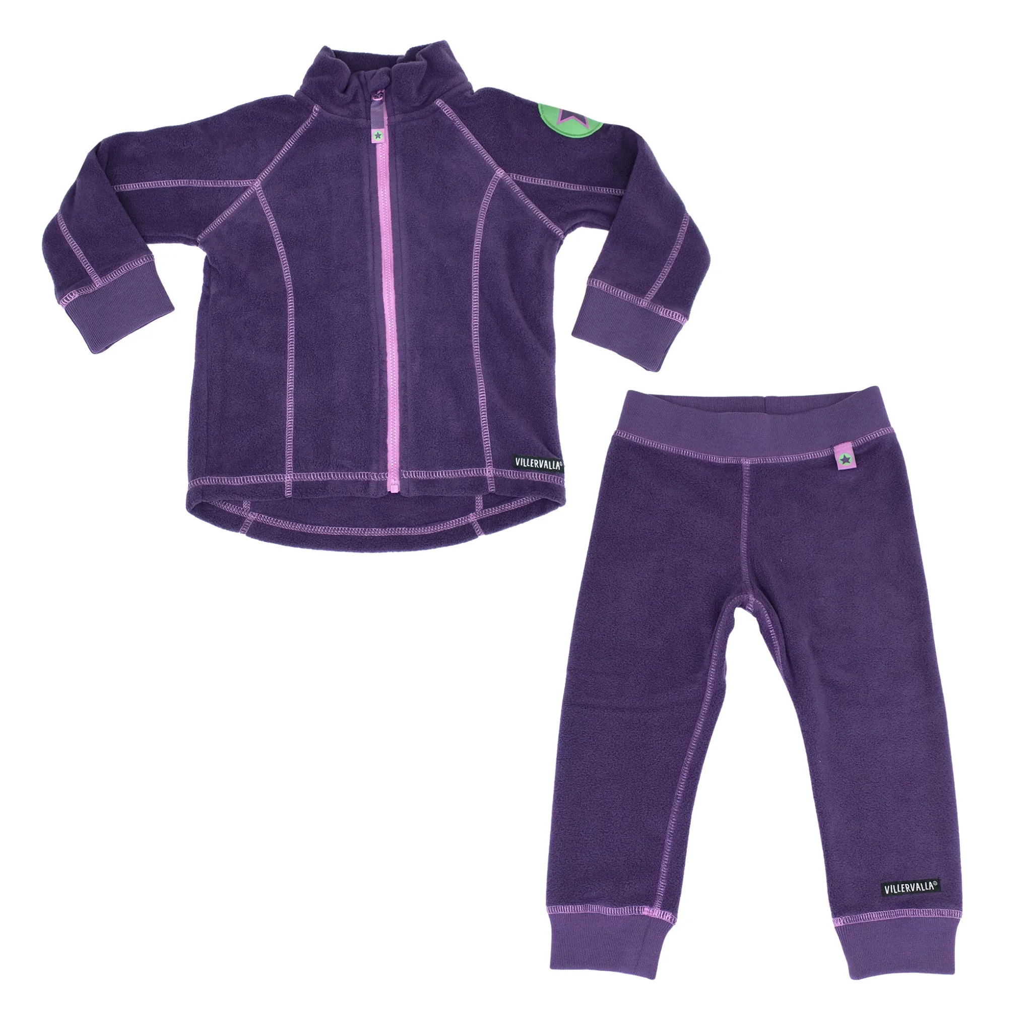 Fleece Jacket and Pant Set: Plum