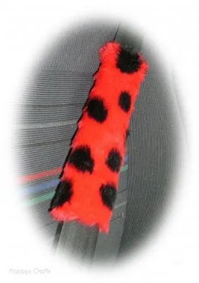 Fuzzy faux fur seatbelt pads in a choice of print's