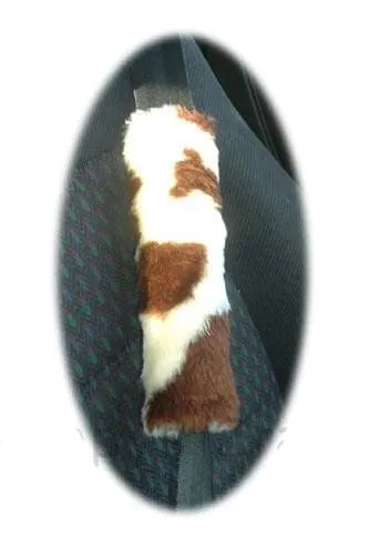 Fuzzy faux fur seatbelt pads in a choice of print's