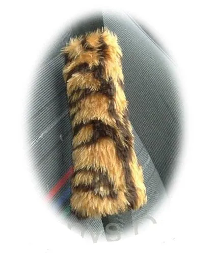 Fuzzy faux fur seatbelt pads in a choice of print's