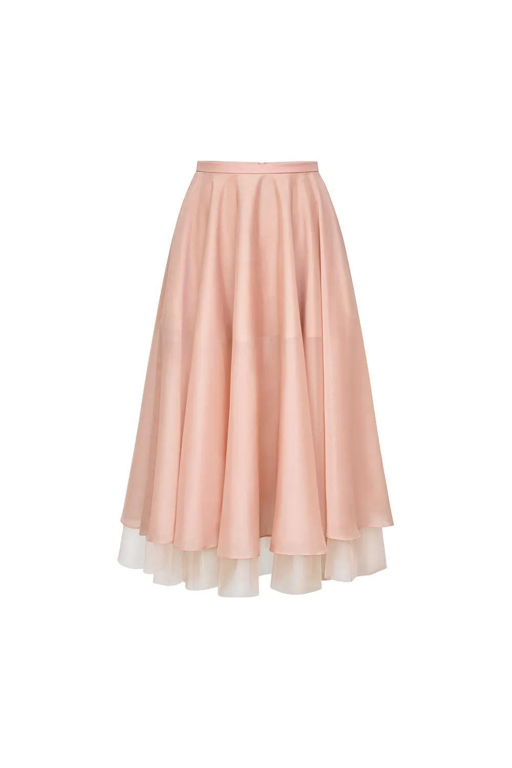 Georgiana Layered Draped Polyester Chiffon Midi Skirt