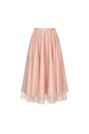 Georgiana Layered Draped Polyester Chiffon Midi Skirt