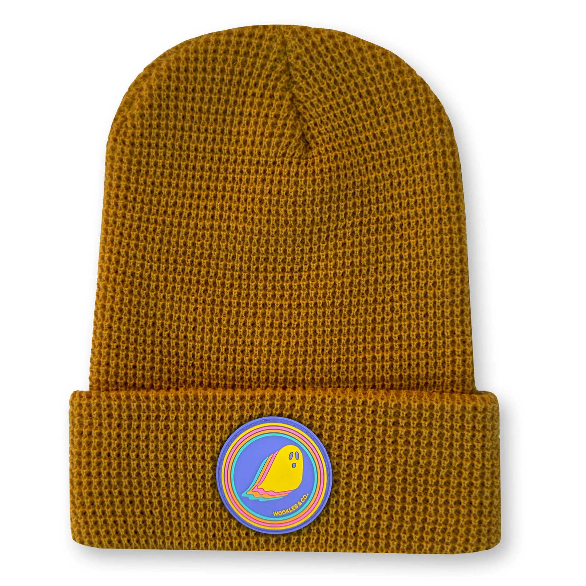 Ghost Waffle Knit Beanie in Wheat