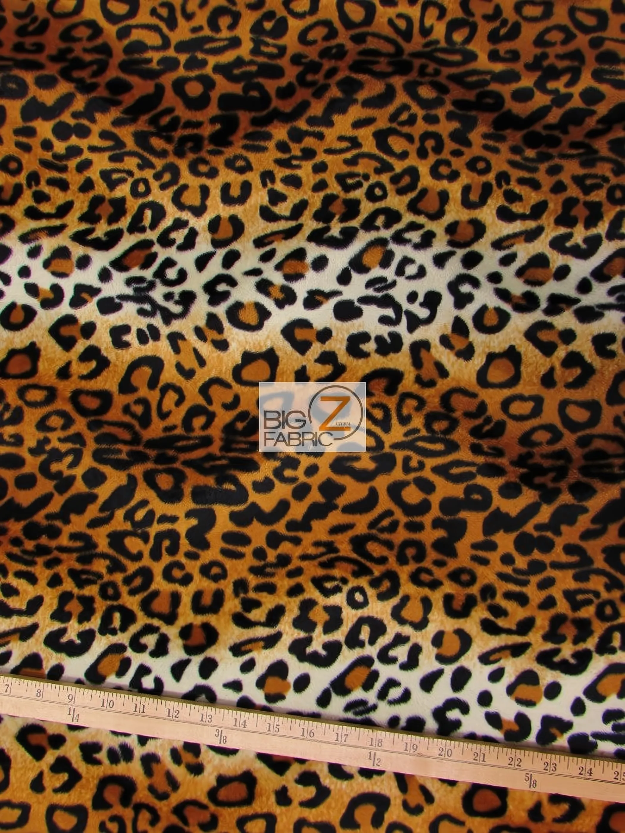 Gold Velboa Leopard Animal Short Pile Fabric / By The Roll - 50 Yards