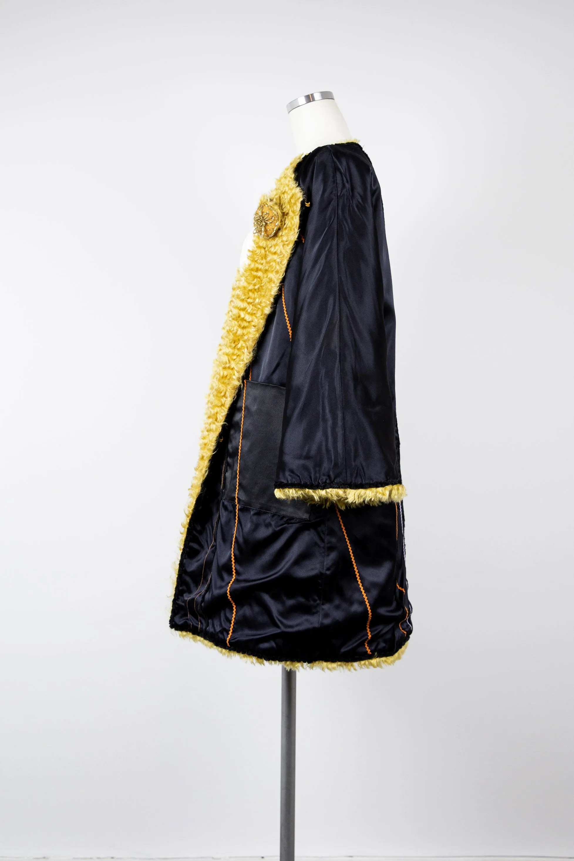 Golden Reversible  Faux Fur Coat