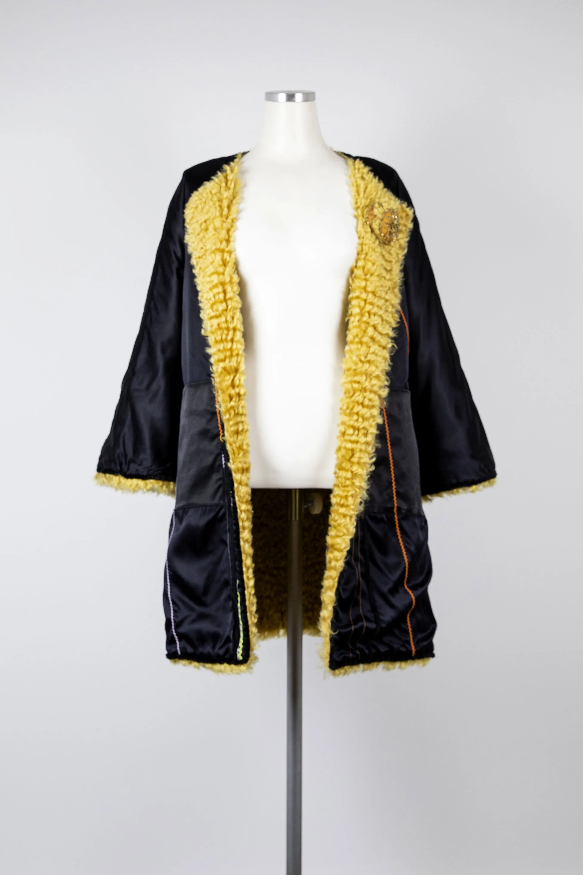 Golden Reversible  Faux Fur Coat