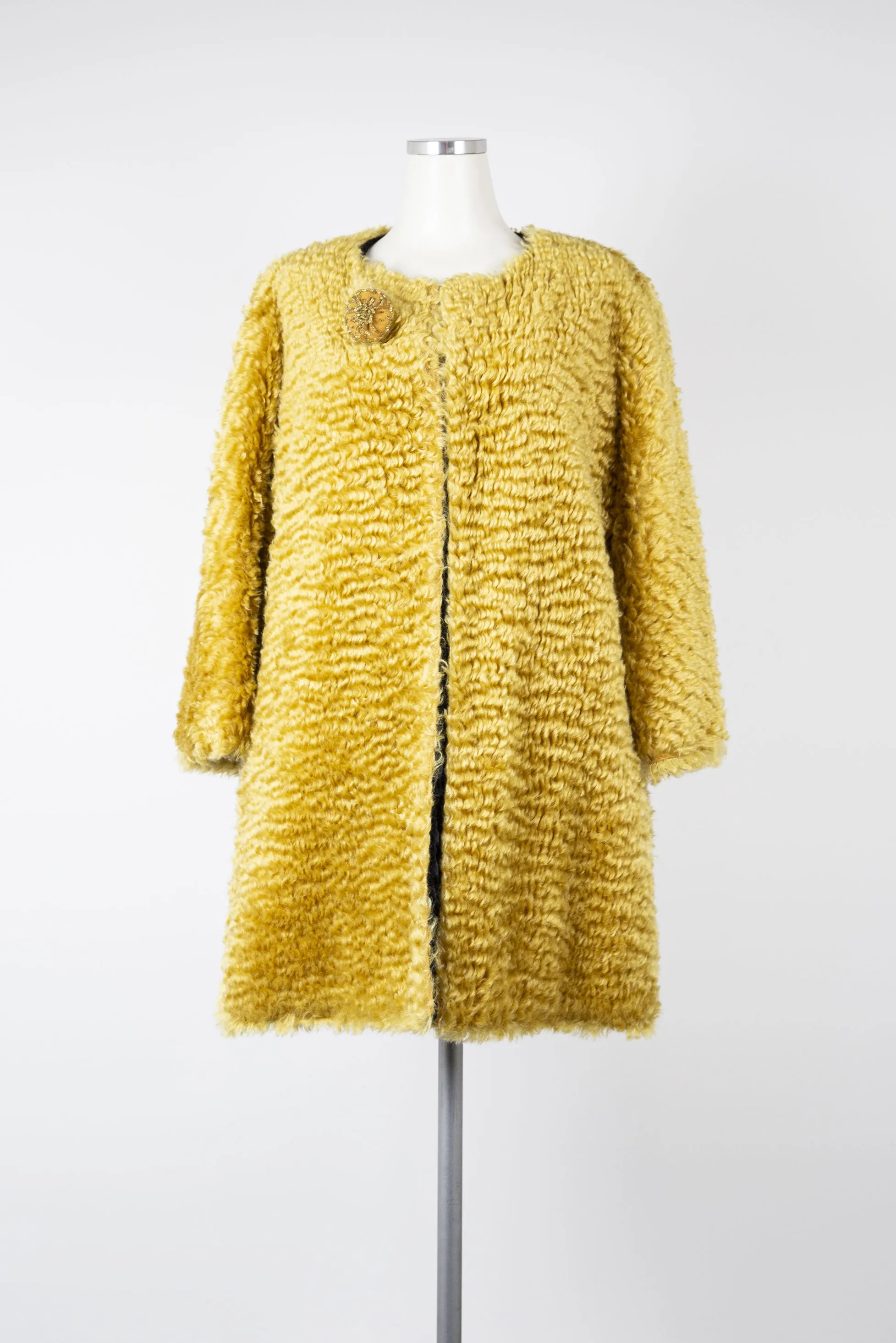 Golden Reversible  Faux Fur Coat