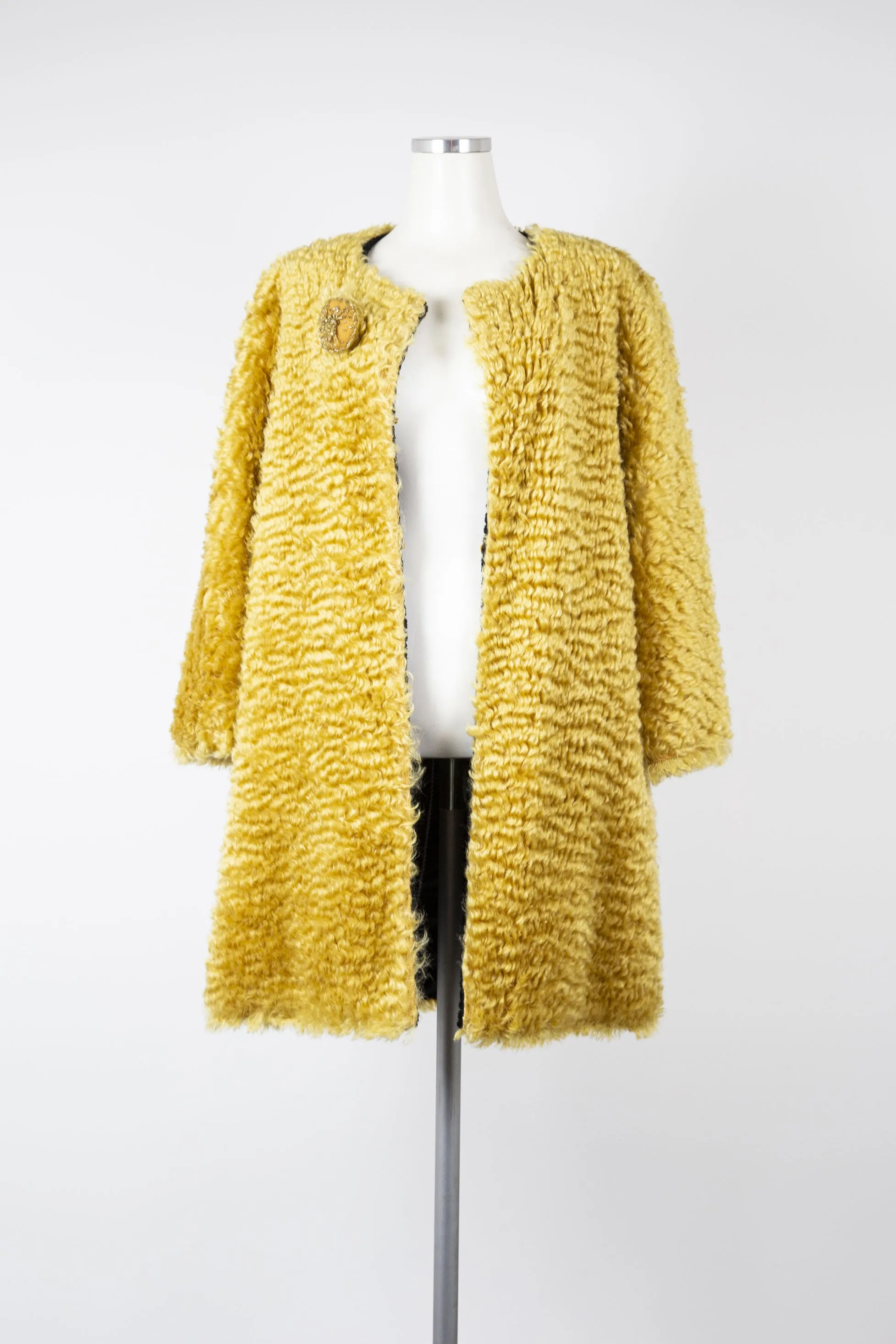 Golden Reversible  Faux Fur Coat