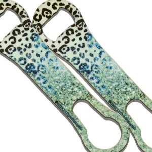 Green Leopard Glitter V-Rod® Bottle Opener