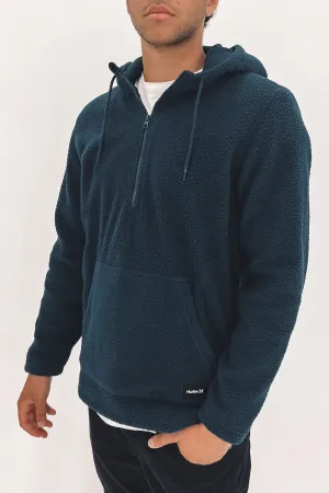 Half Zip Sherpa Fleece Armored Navy