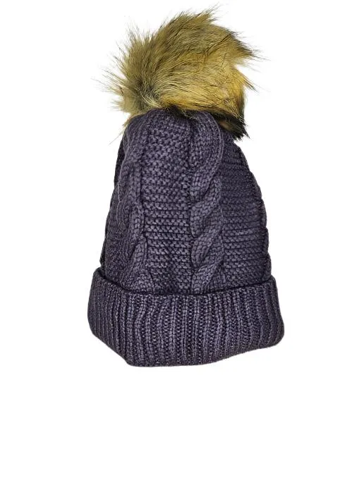 Hat  Multiple Colors  Fleece Lined With Pom pom - Toboggan