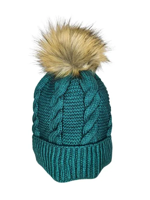 Hat  Multiple Colors  Fleece Lined With Pom pom - Toboggan