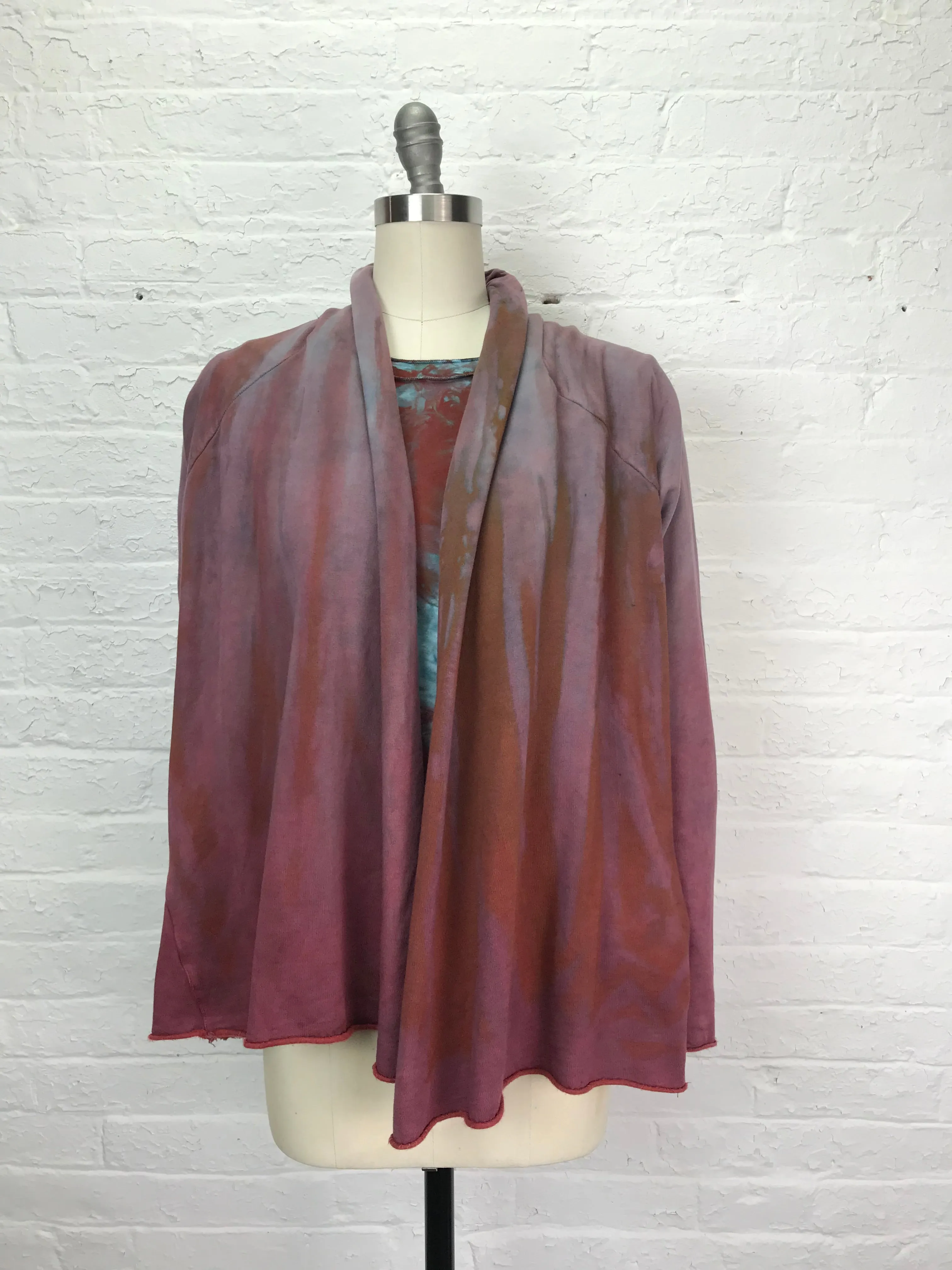 Hayley Fleece Swing Jacket with Pockets in Shiraz Ombre Fleece