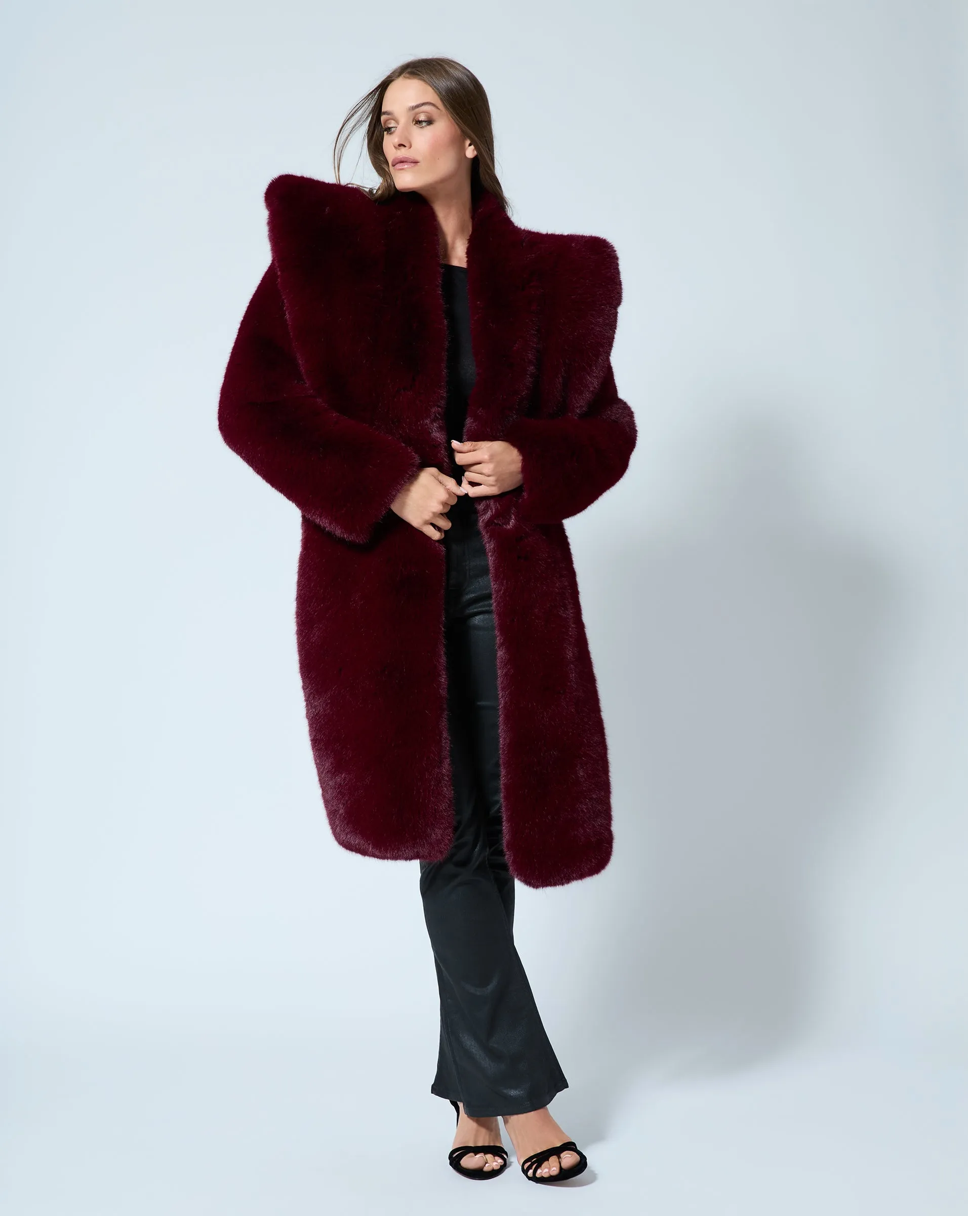 Hourglass Faux Fox Fur Coat