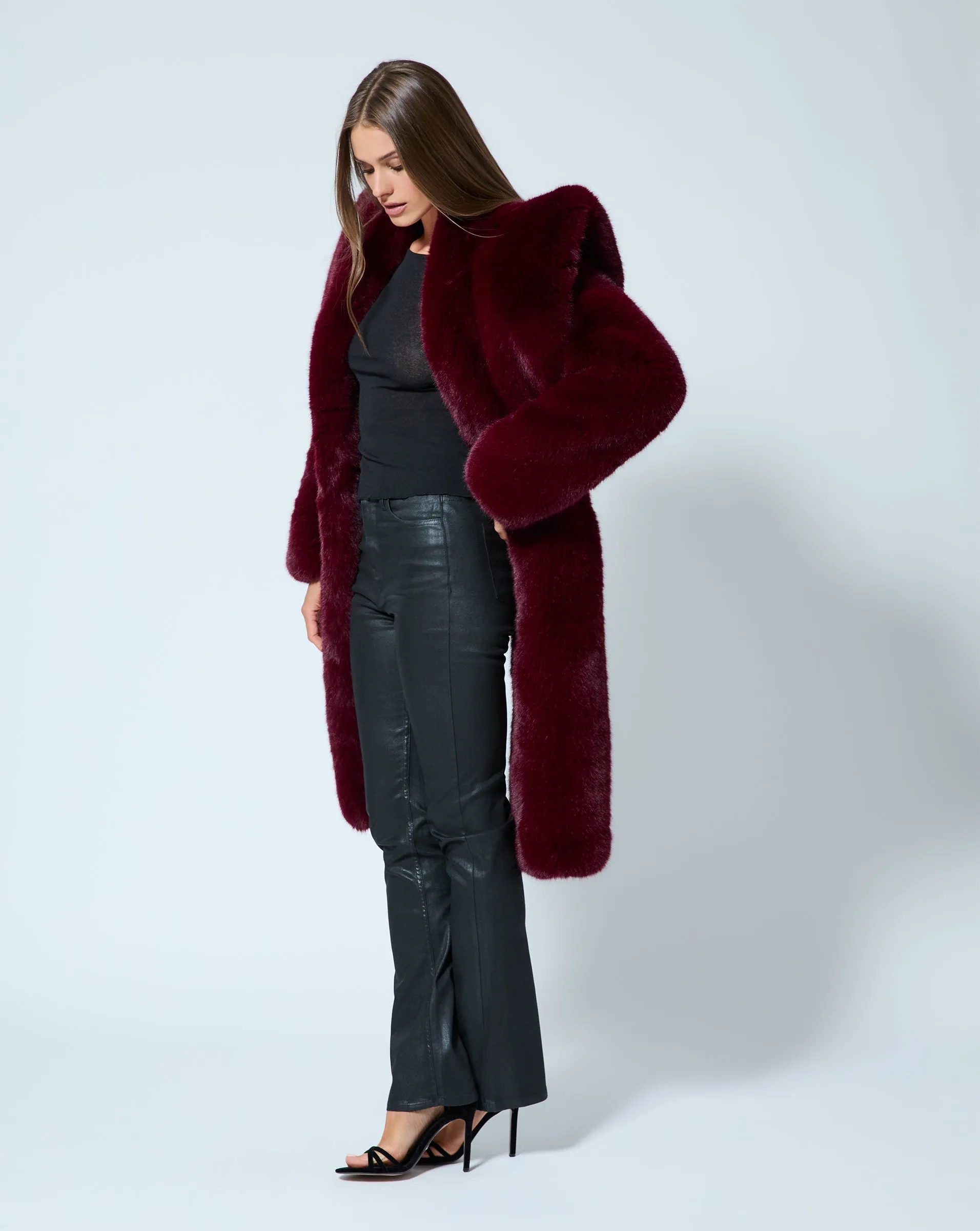 Hourglass Faux Fox Fur Coat