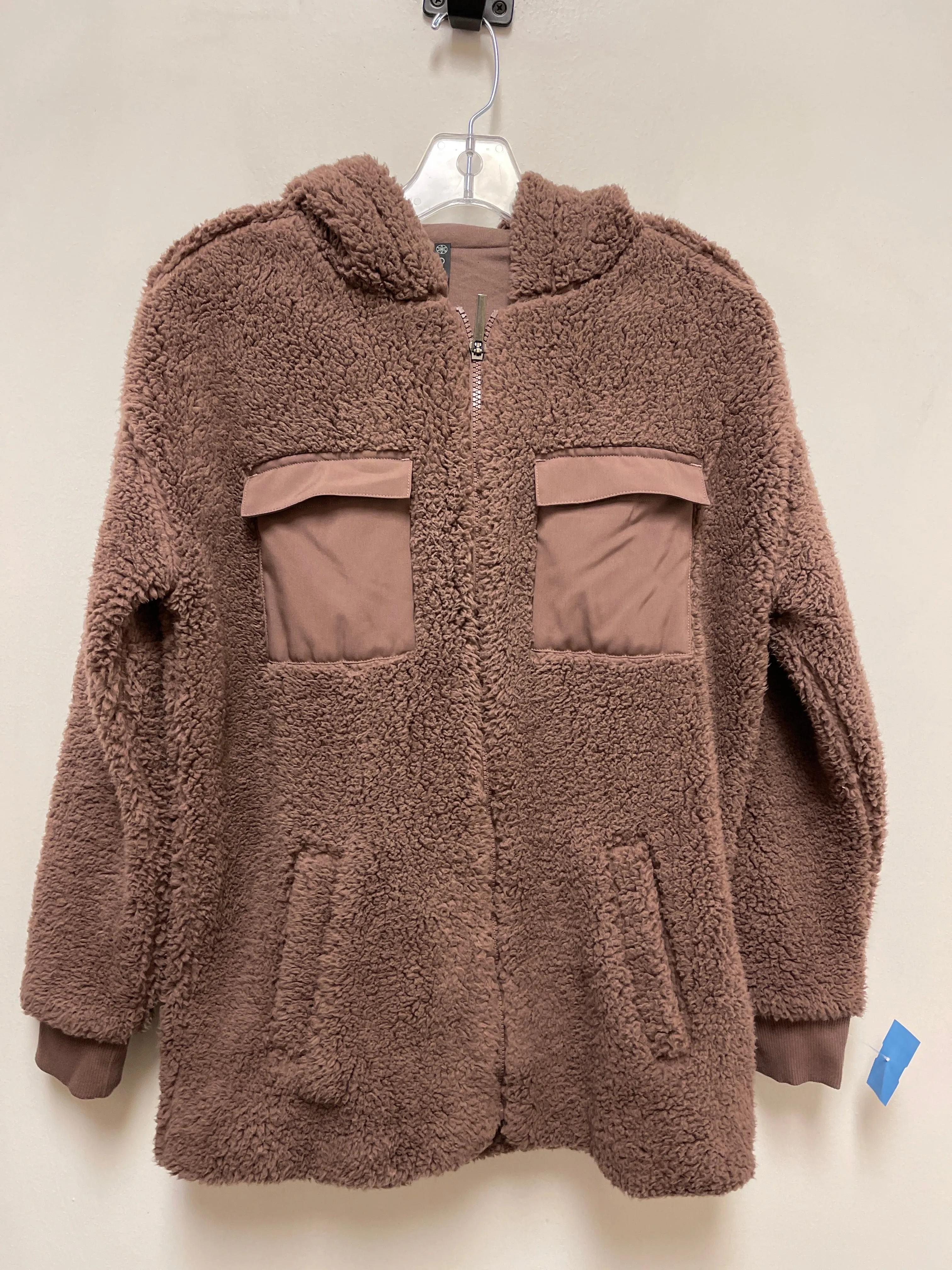 Jacket Faux Fur & Sherpa By Gaiam In Brown, Size: Xs