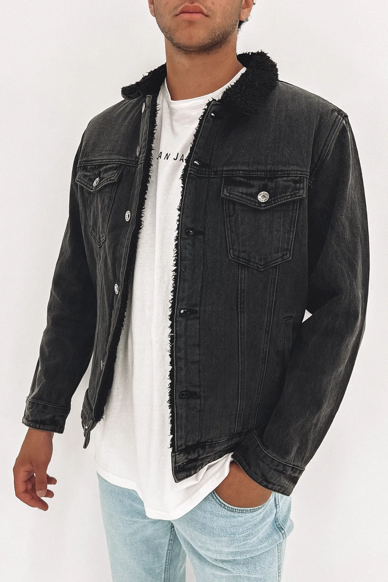 Jefe Sherpa Jacket Washed Black