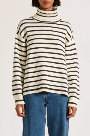 KAI TURTLENECK - NAVY STRIPE