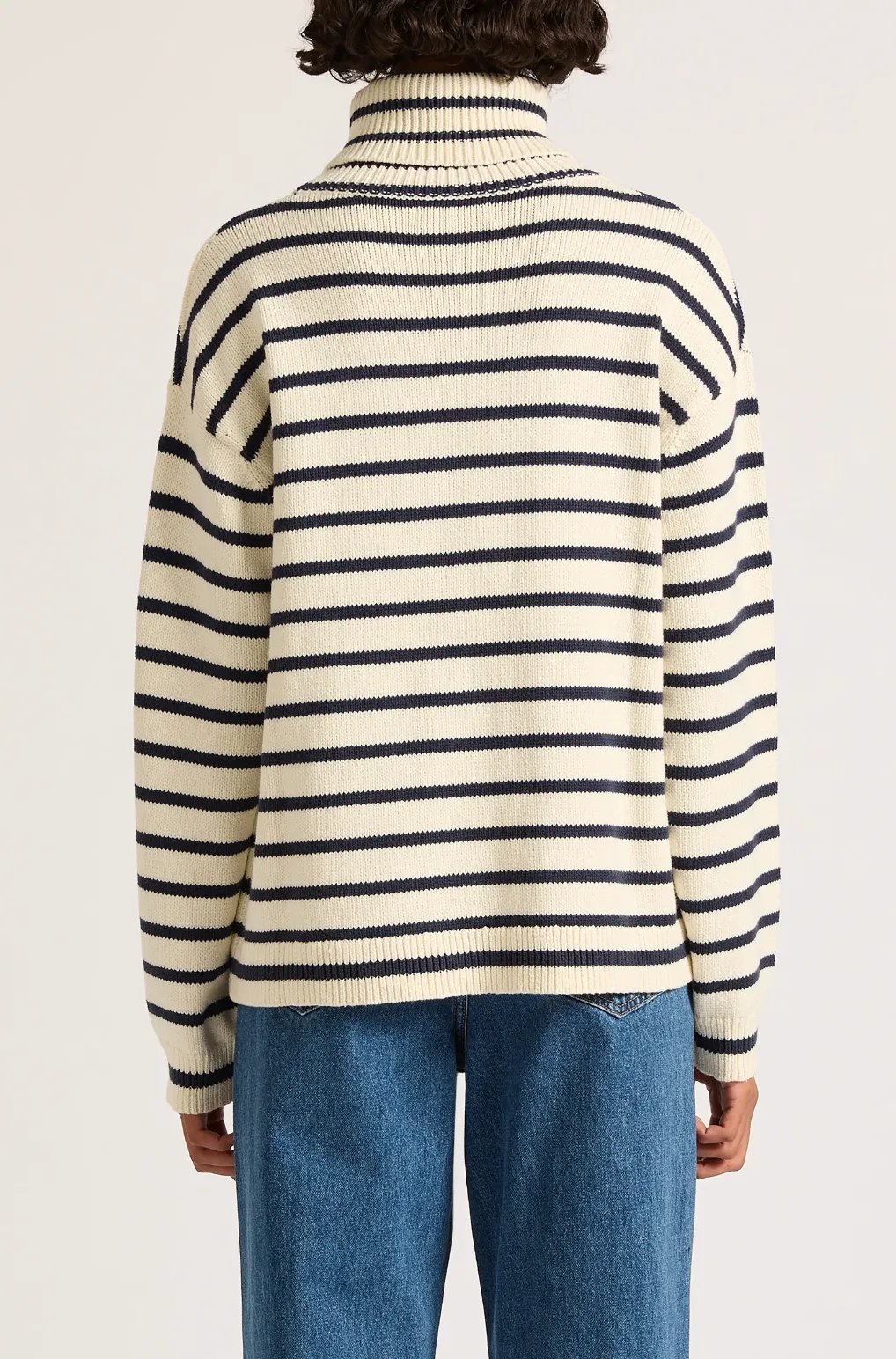 KAI TURTLENECK - NAVY STRIPE