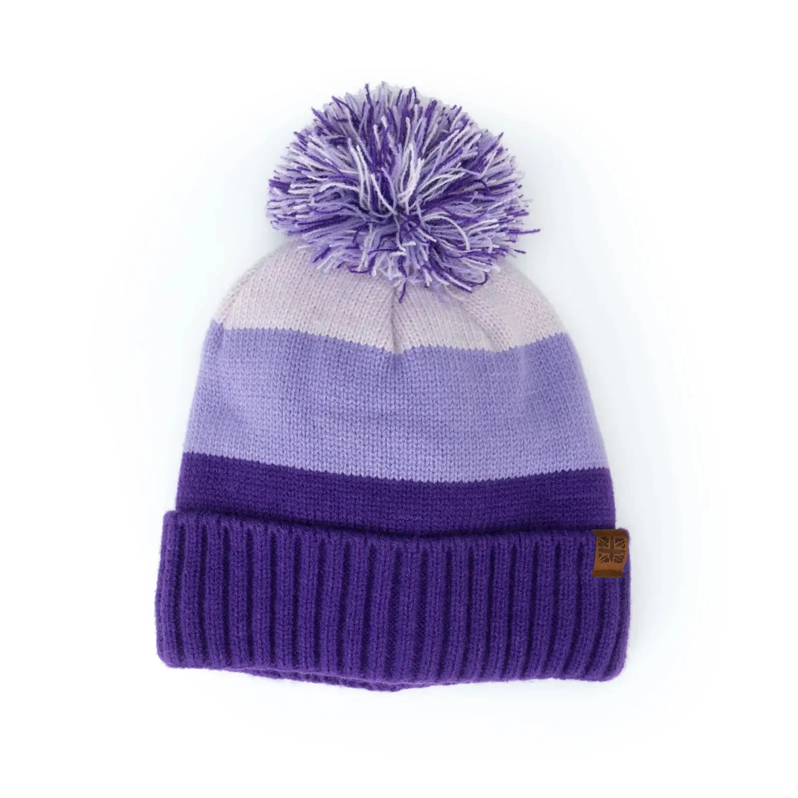 Kids Block Party Knit Pom Pom Hat Purple