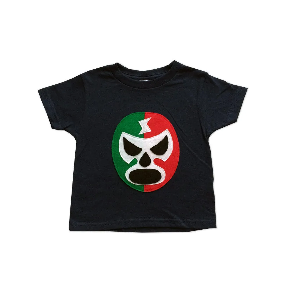 Kid's Cape and Shirt- Luchador Rojo   Verde - Red   Green Mexican Wrestler Combo