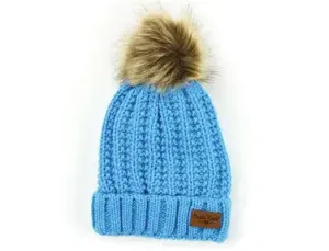 Kids Knit Bitties Pom Pom Hat Blue