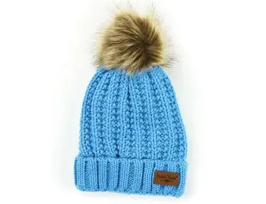 Kids Knit Bitties Pom Pom Hat Blue