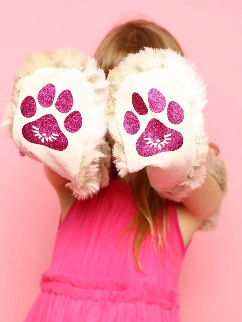 Kids Snow Leopard Faux Fur SpiritHood