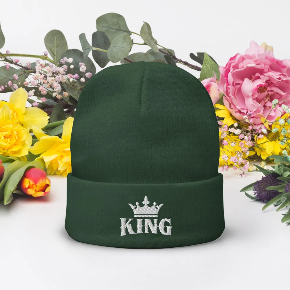 King w/Crown Knit Beanie