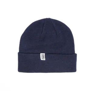 Knit Hat Logo Tag Tight Knit Navy