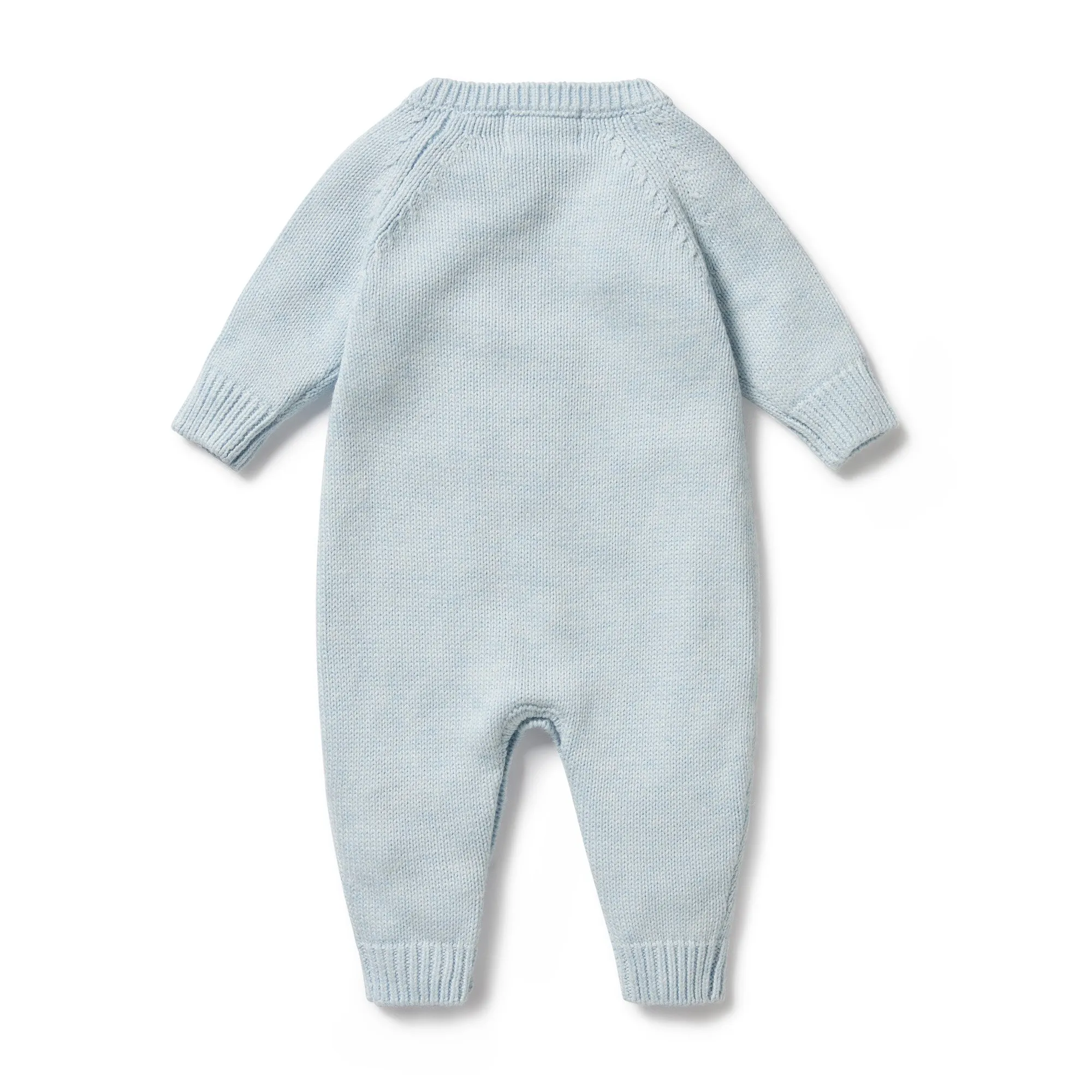 Knitted Cable Growsuit | Bluebell Fleck