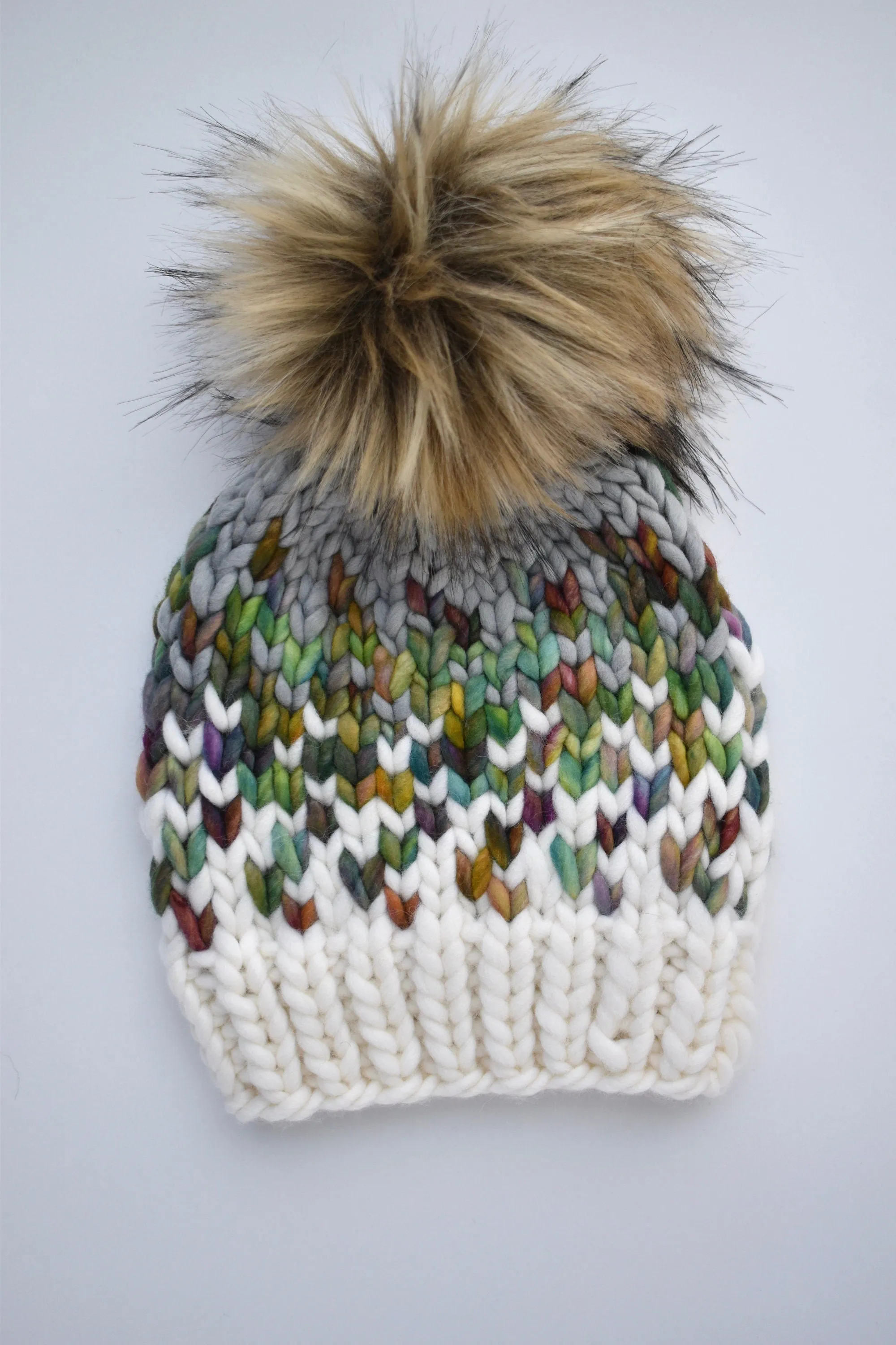 KNITTING PATTERN: Sunrise Hat, Easy Fair Isle Hat Knitting Pattern for Super Bulky Yarn