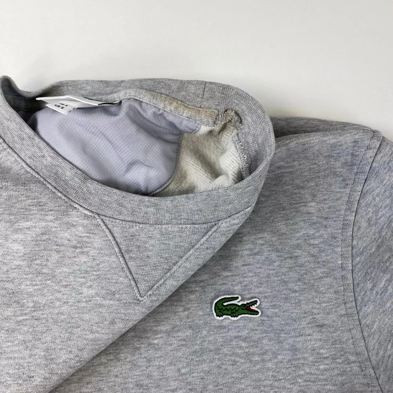 Lacoste Sport Womens Basic Sweatshirt Size FR3 / S Grey Crewneck Jumper Logo.