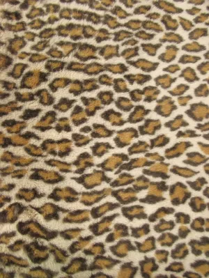 Latte/Amber Leopard Half Shag Faux Fur Beaver Fabric / Sold By The Yard