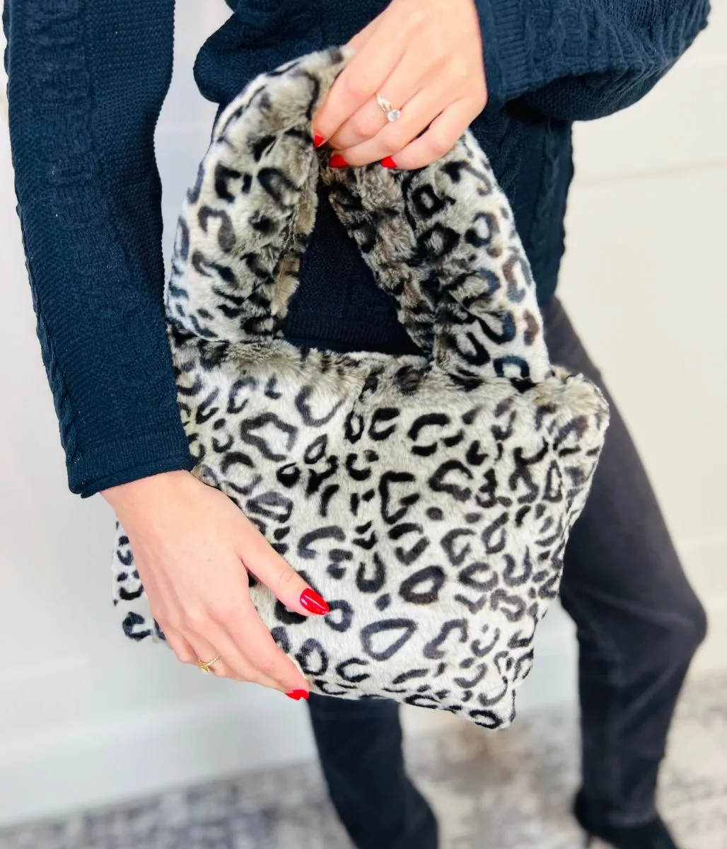 Leopard Faux Fur Tote Bag