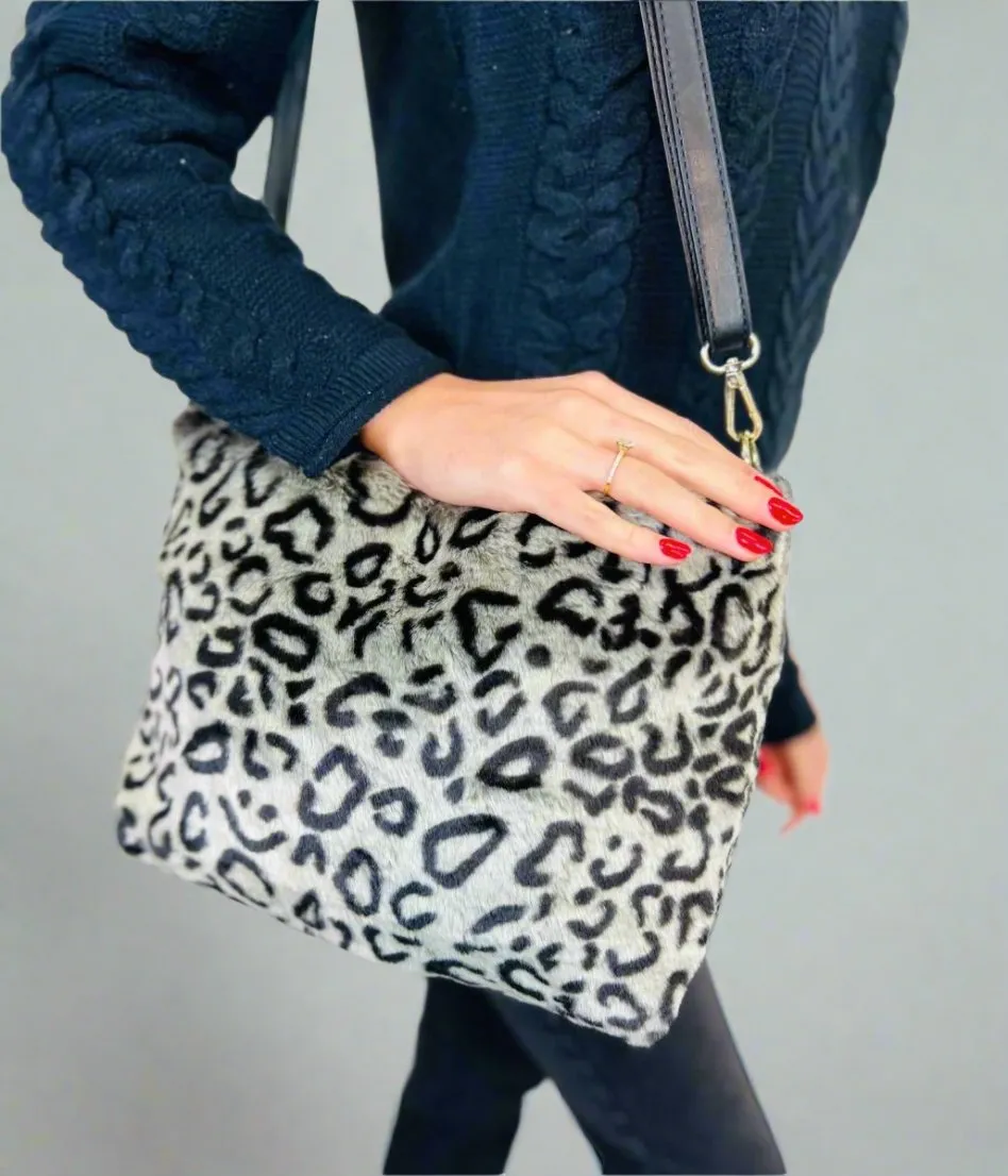 Leopard Faux Fur Tote Bag