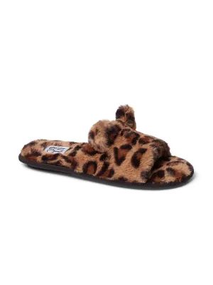 Leopard-Print Faux-Fur Slide Slipper