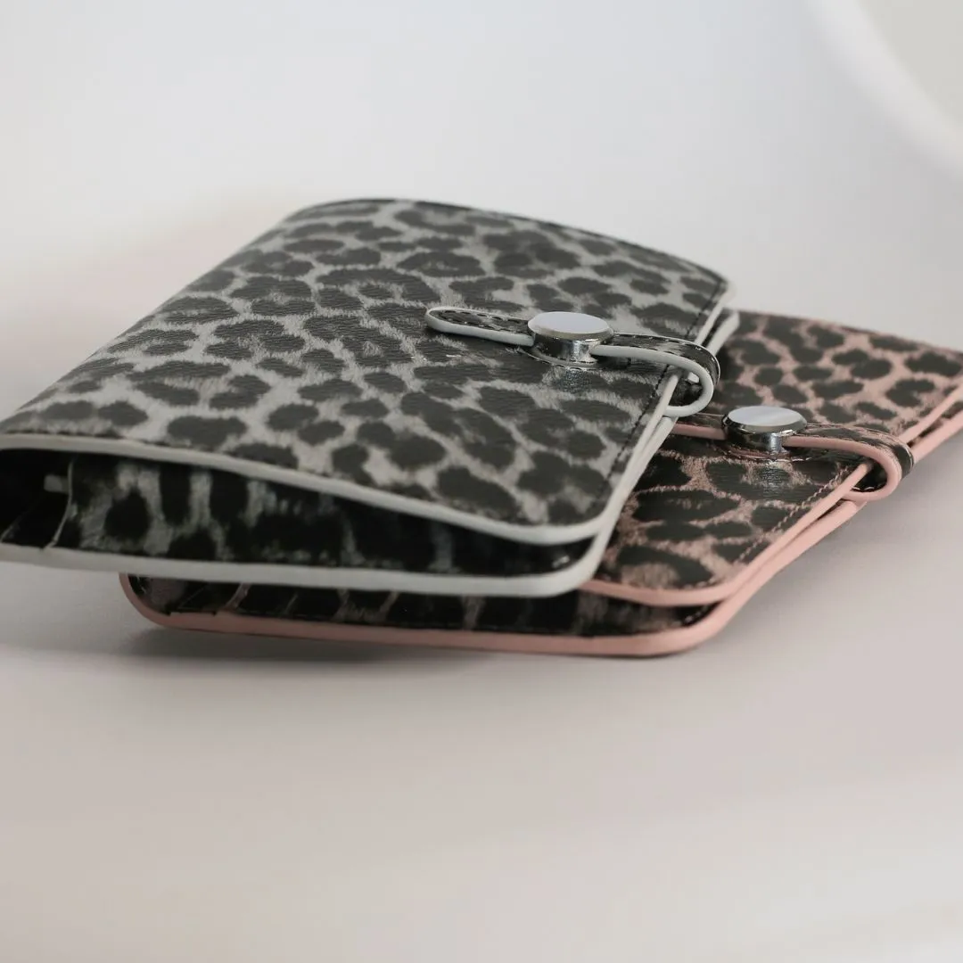 Leopard Print Wallet & Coin Purse - Black Leopard