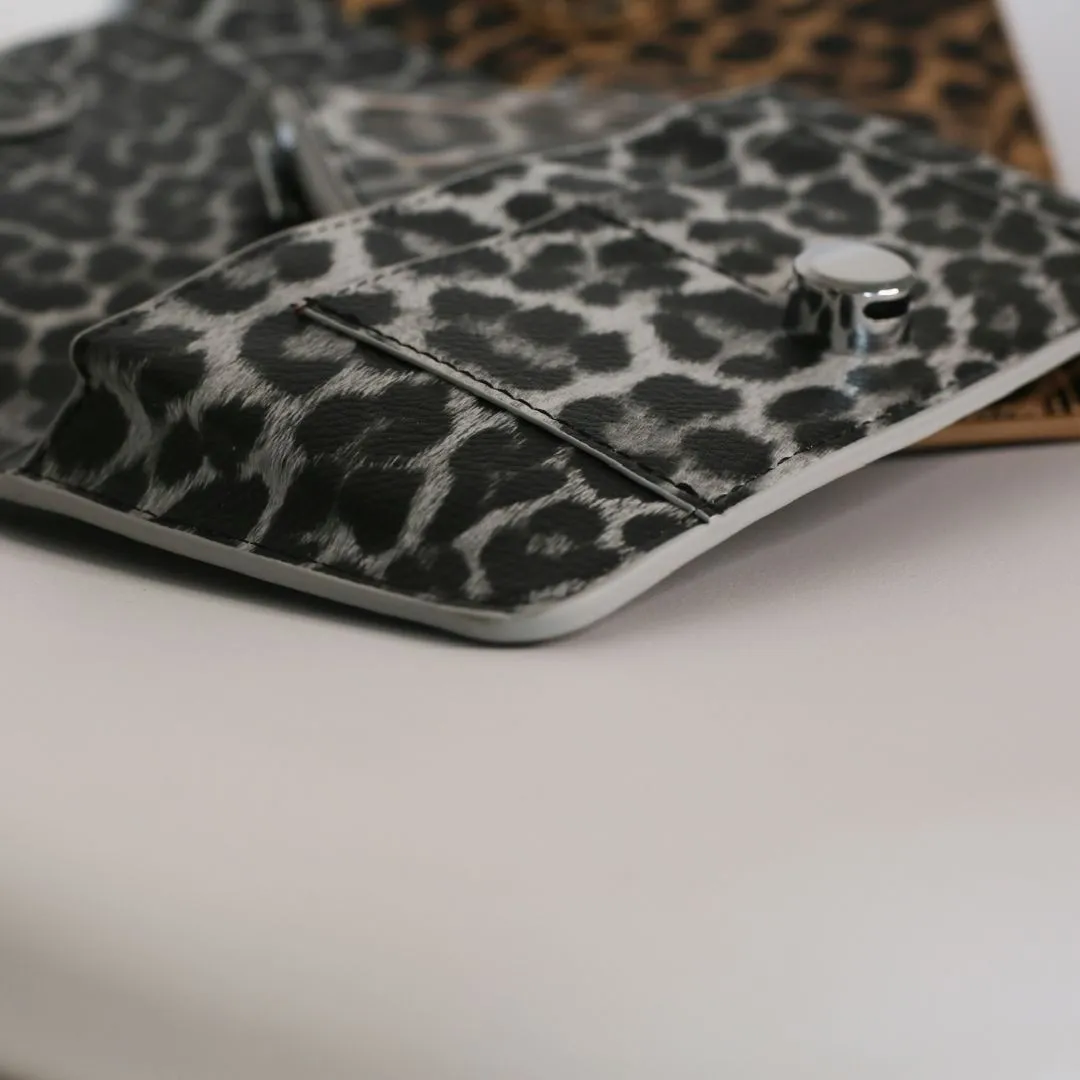 Leopard Print Wallet & Coin Purse - Black Leopard