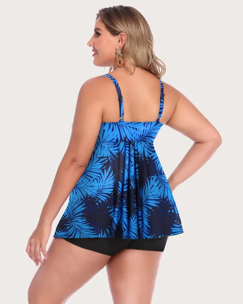 Leopard Tankini Set Swimsuits with Shorts