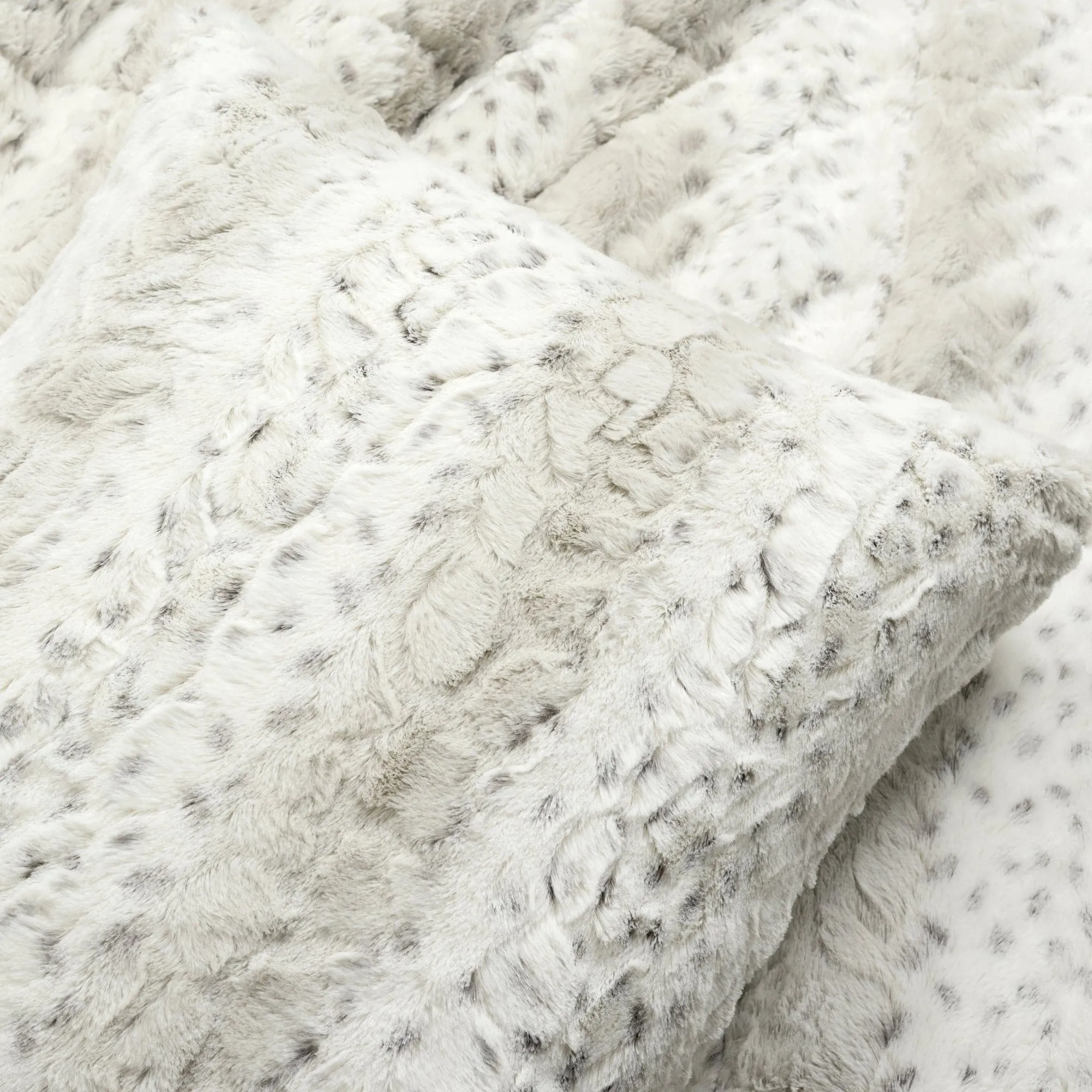 Leopard Textured Faux Fur Comforter 3 Piece Set