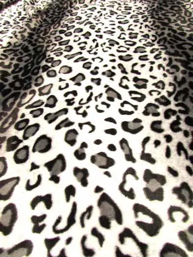 Light Coffee Velboa Leopard Animal Short Pile Fabric / By The Roll - 25 Yards