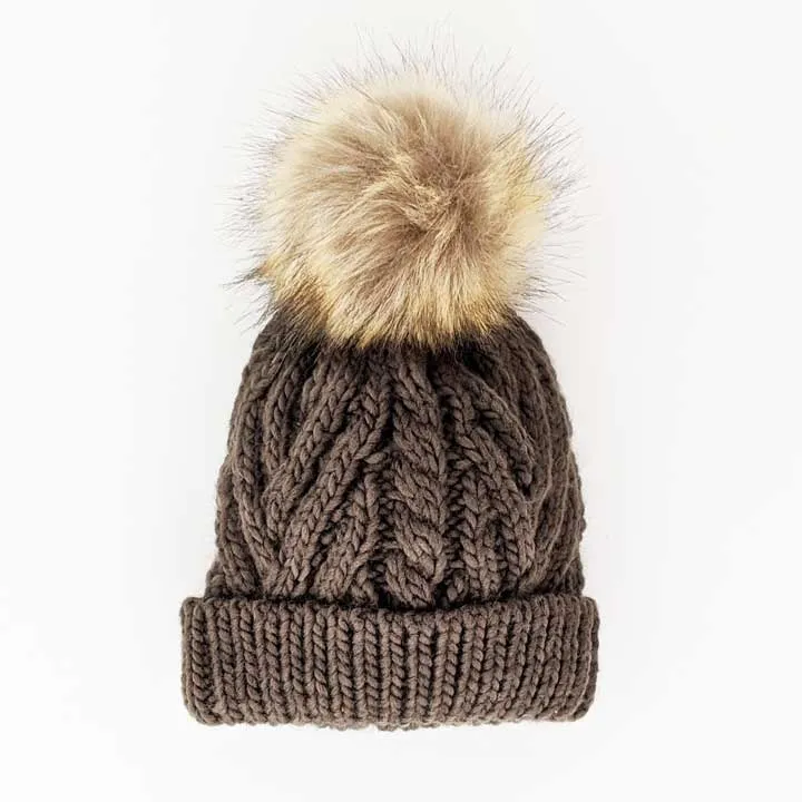 Loden Pop Pom Pom Beanie Hat for Babies thru Adults