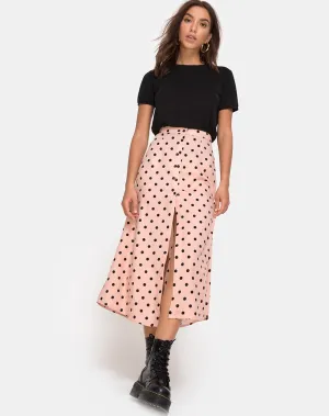 Marni Midi Skirt in New Polka Nude