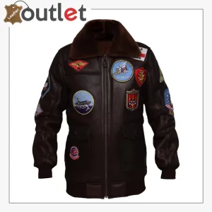 Men Dark Brown Top Gun Jacket